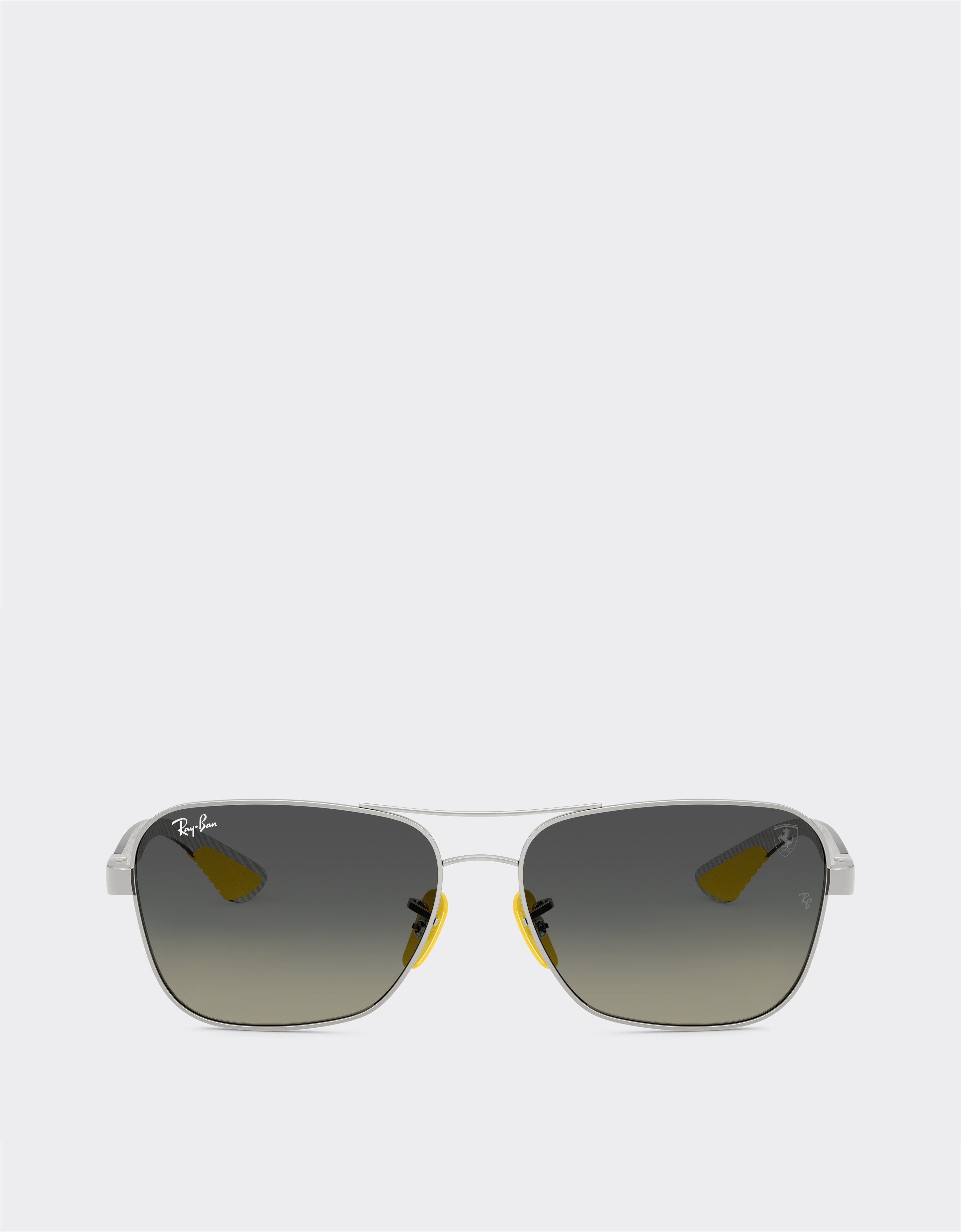 Ferrari Ray-ban For Scuderia Rb8336m In Matt Black Metal And Light Carbon Fibre With Gradien In Silver