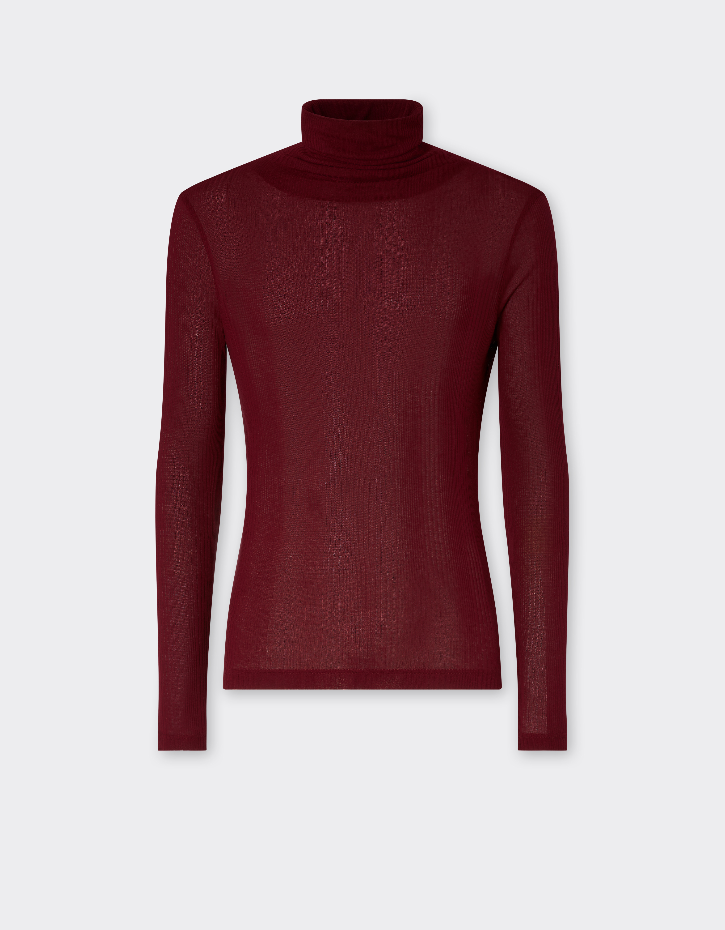 Ferrari High-neck Jersey Top In Red