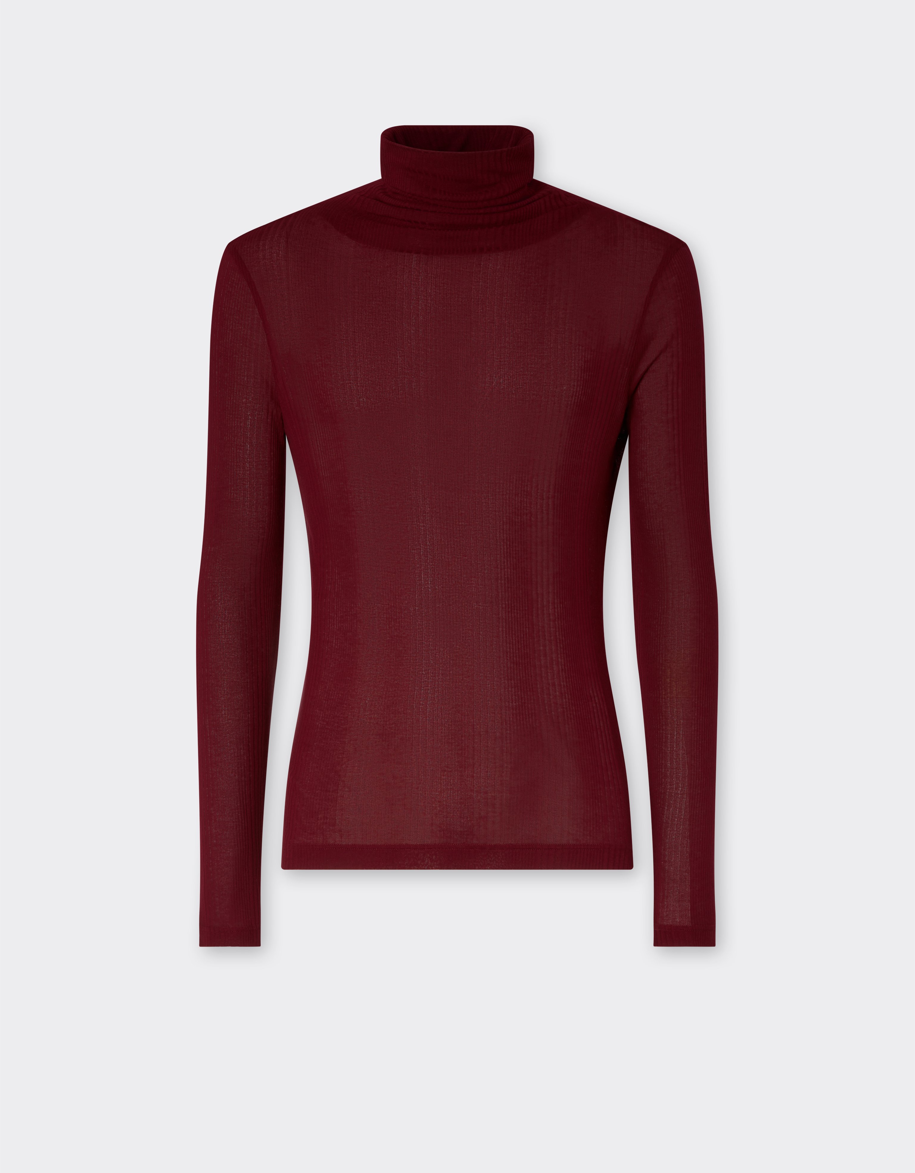Ferrari High-neck Jersey Top In Red
