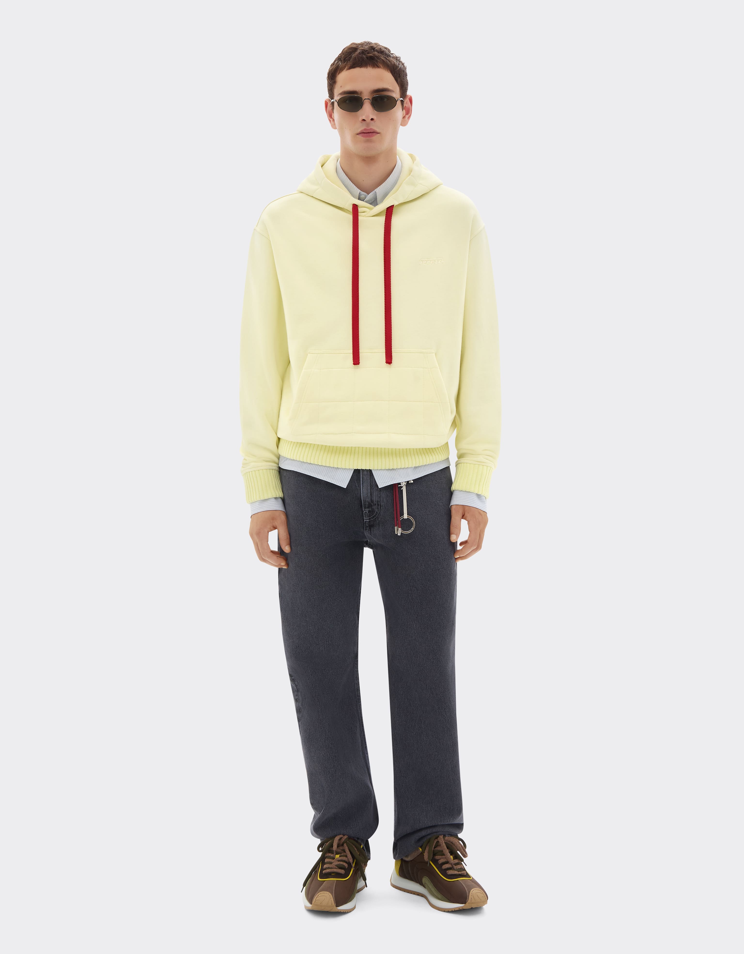  Ferrari Kapuzenpullover Aus Baumwolle Und Kaschmir - Male Pullover & Strickwaren Irisgelb S 