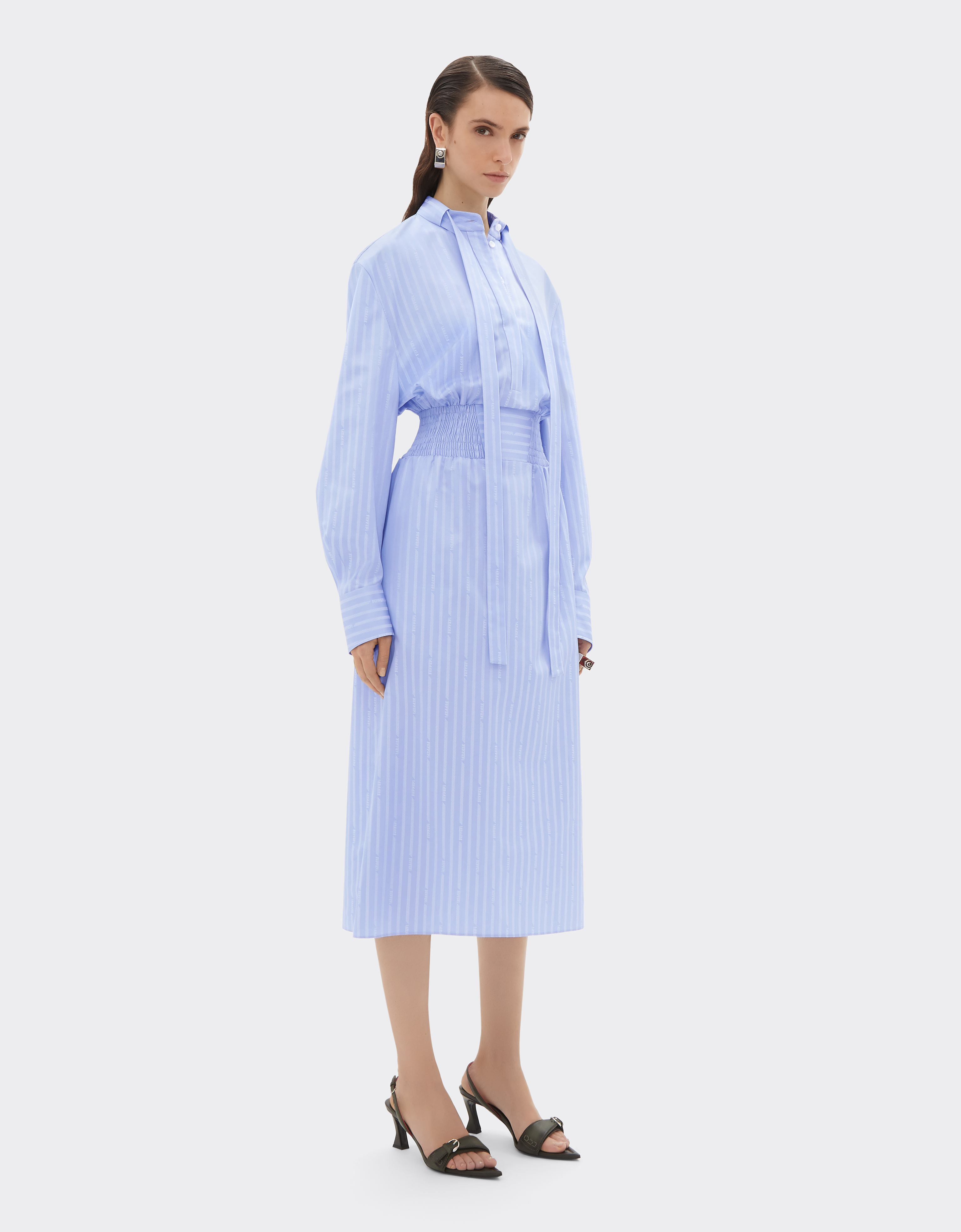 Ferrari Monogram Patterned Dress In Blue