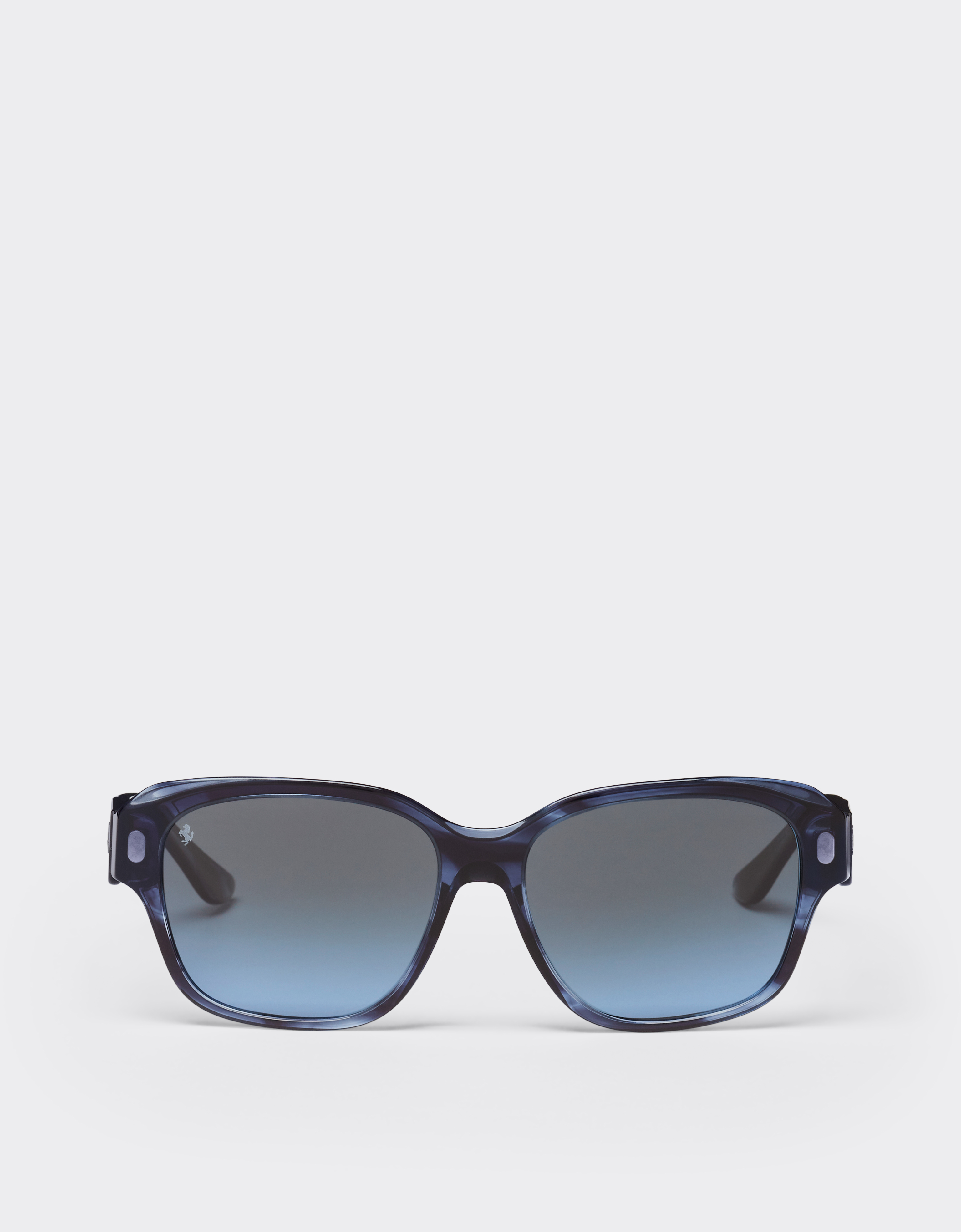 Ferrari Sunglasses In Striped Blue Acetate With Polarised Gradient Blue Lenses In Blu Scozia