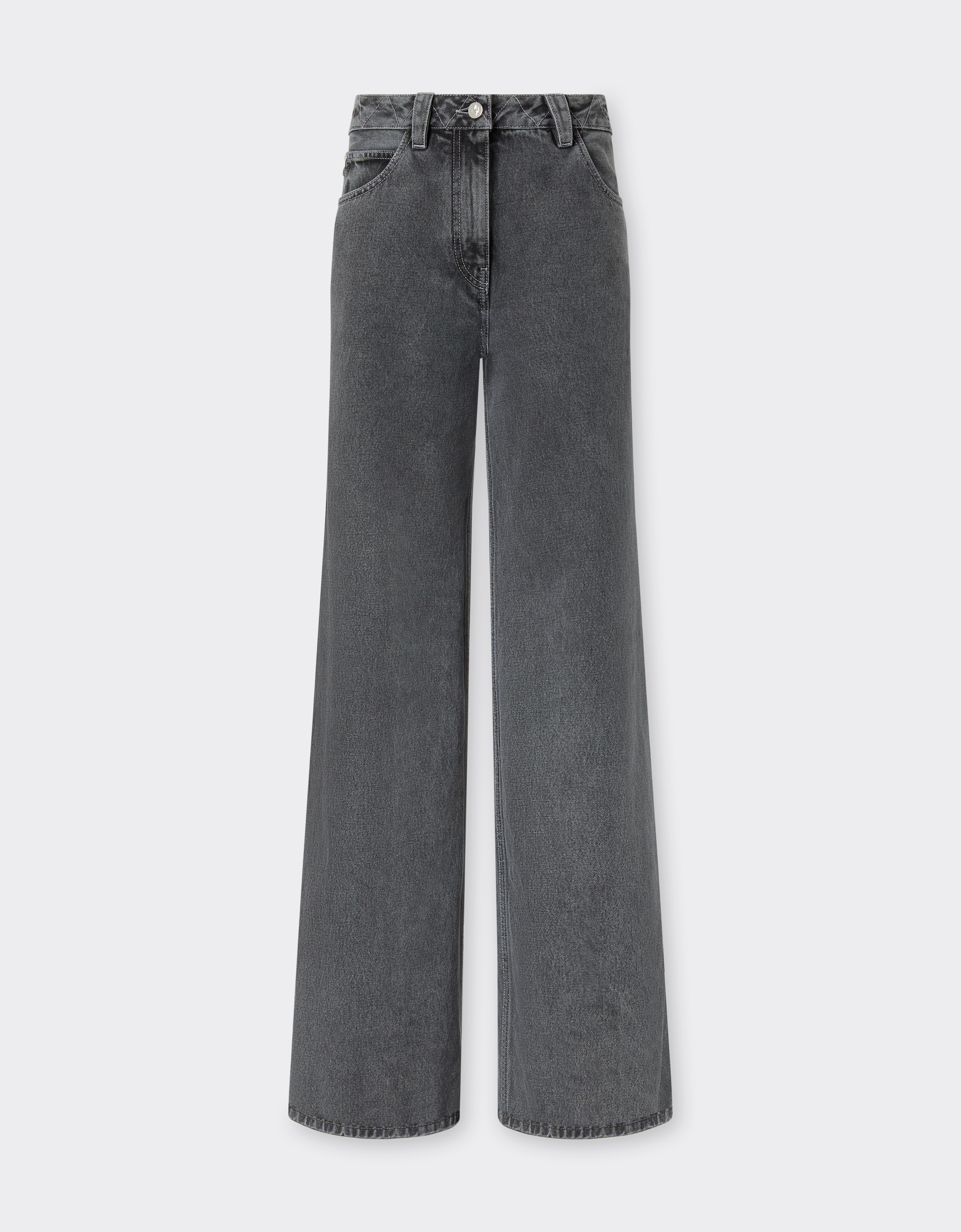 Ferrari Dark Marbled Denim Trousers In Gray