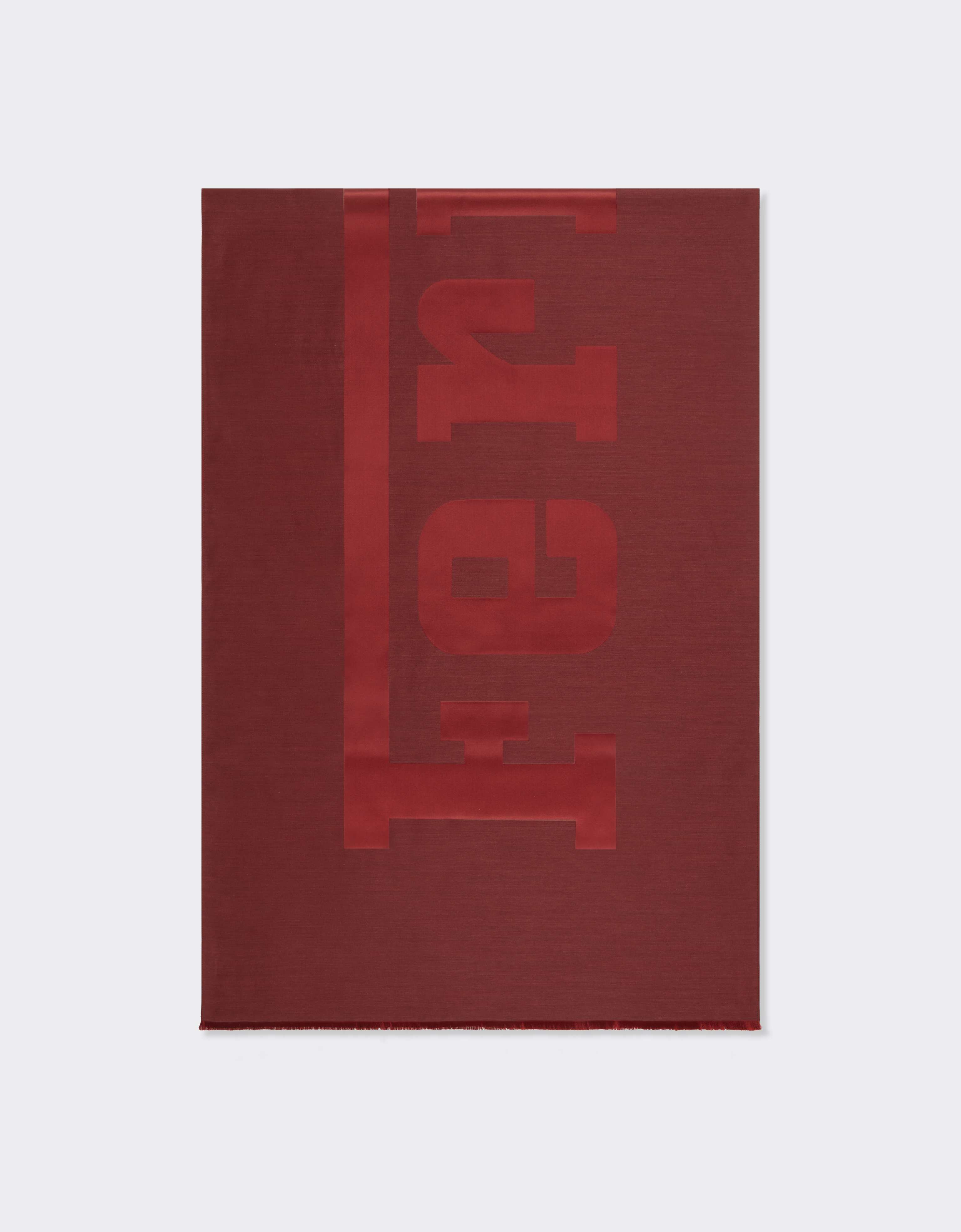 Ferrari Unisex Mahogany Wool And Silk Scarf With Logo - Scarves & Stoles Os