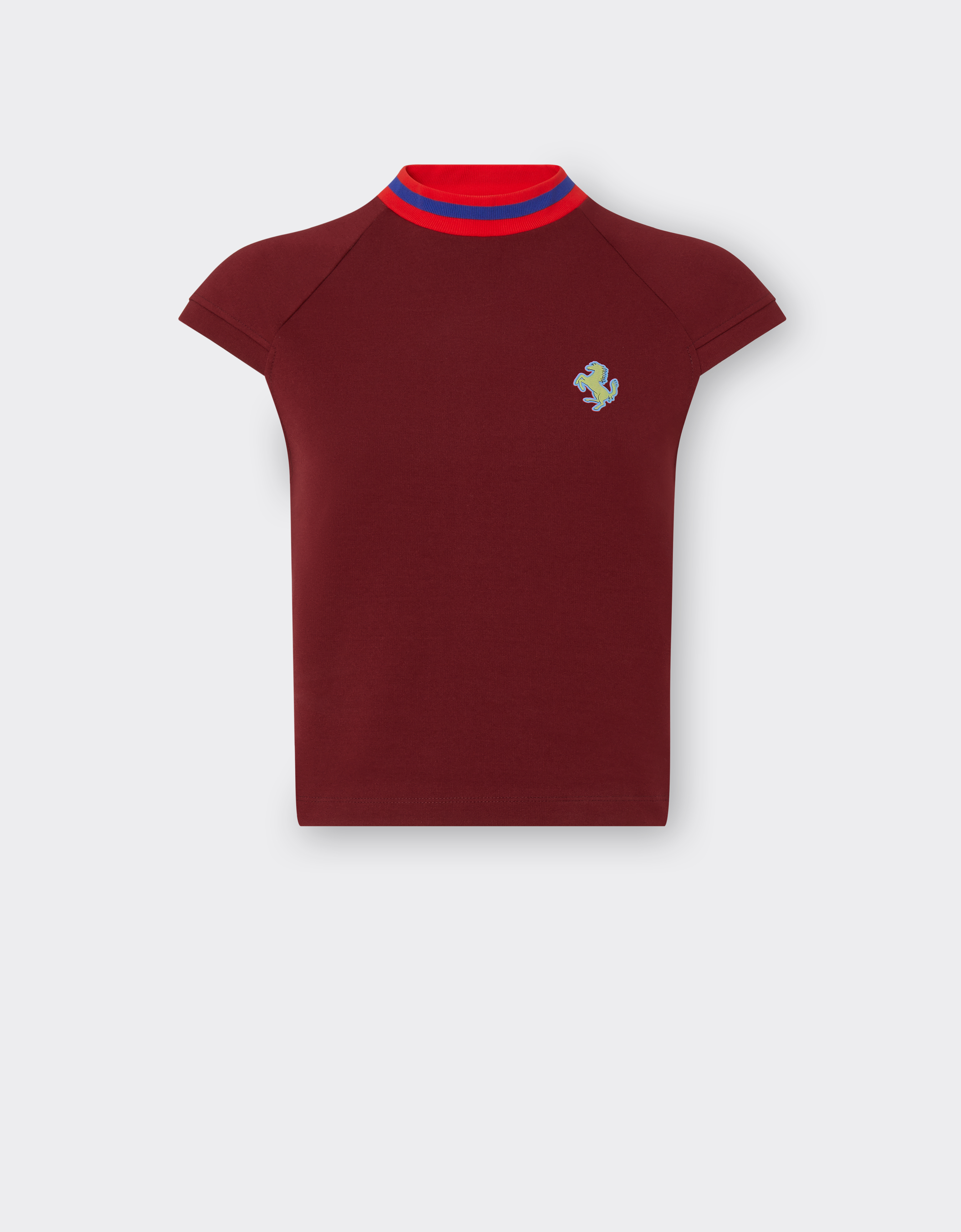 Shop Ferrari T-shirt With  Logo In Burgundy