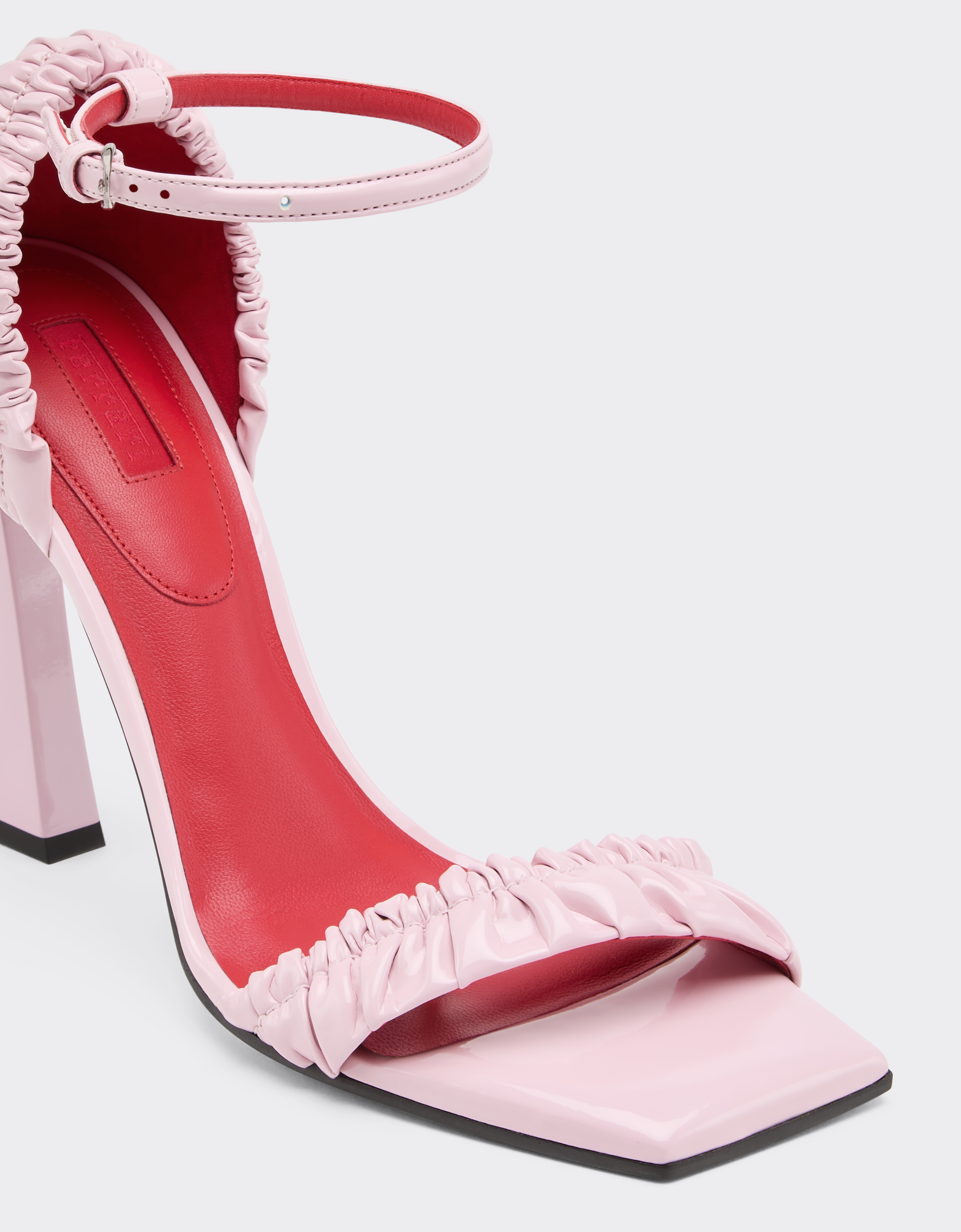 Ferrari Patent Leather High Heel Sandal With Strap