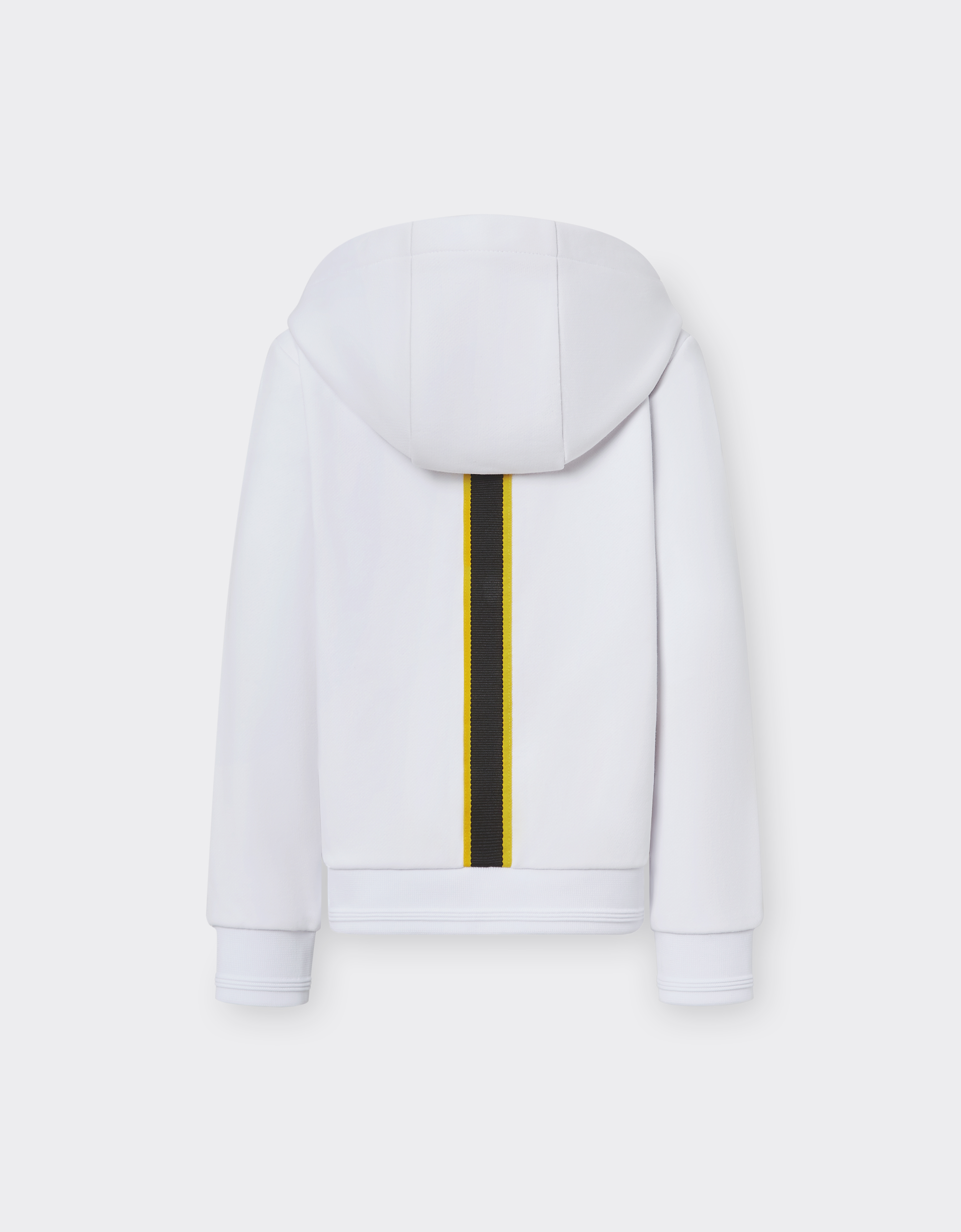 Ferrari French Terry Sweatshirt With Hood And Zip In Optical White