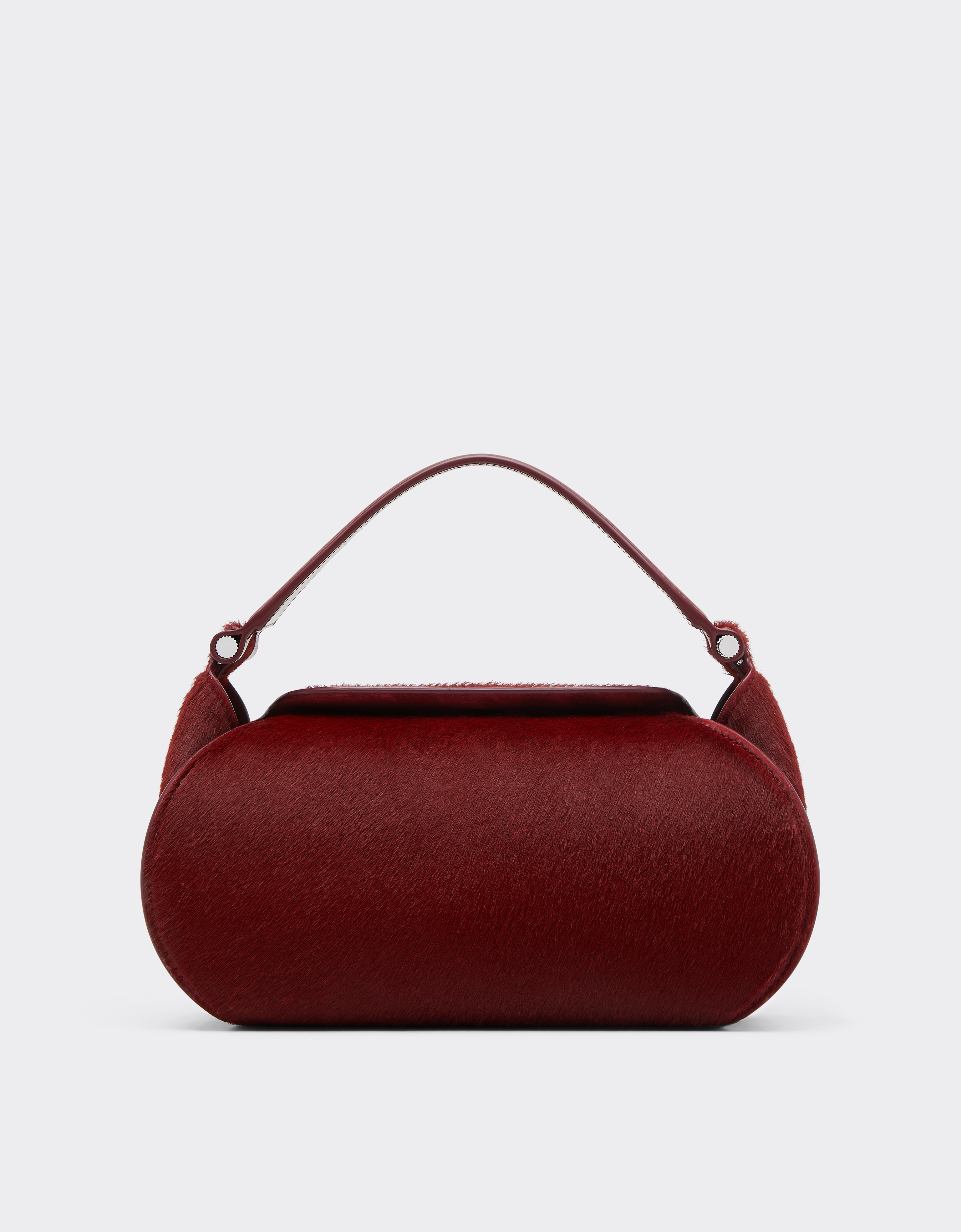 Ferrari La  Dino Top Handle Bag In Cowhide-effect Leather In Red