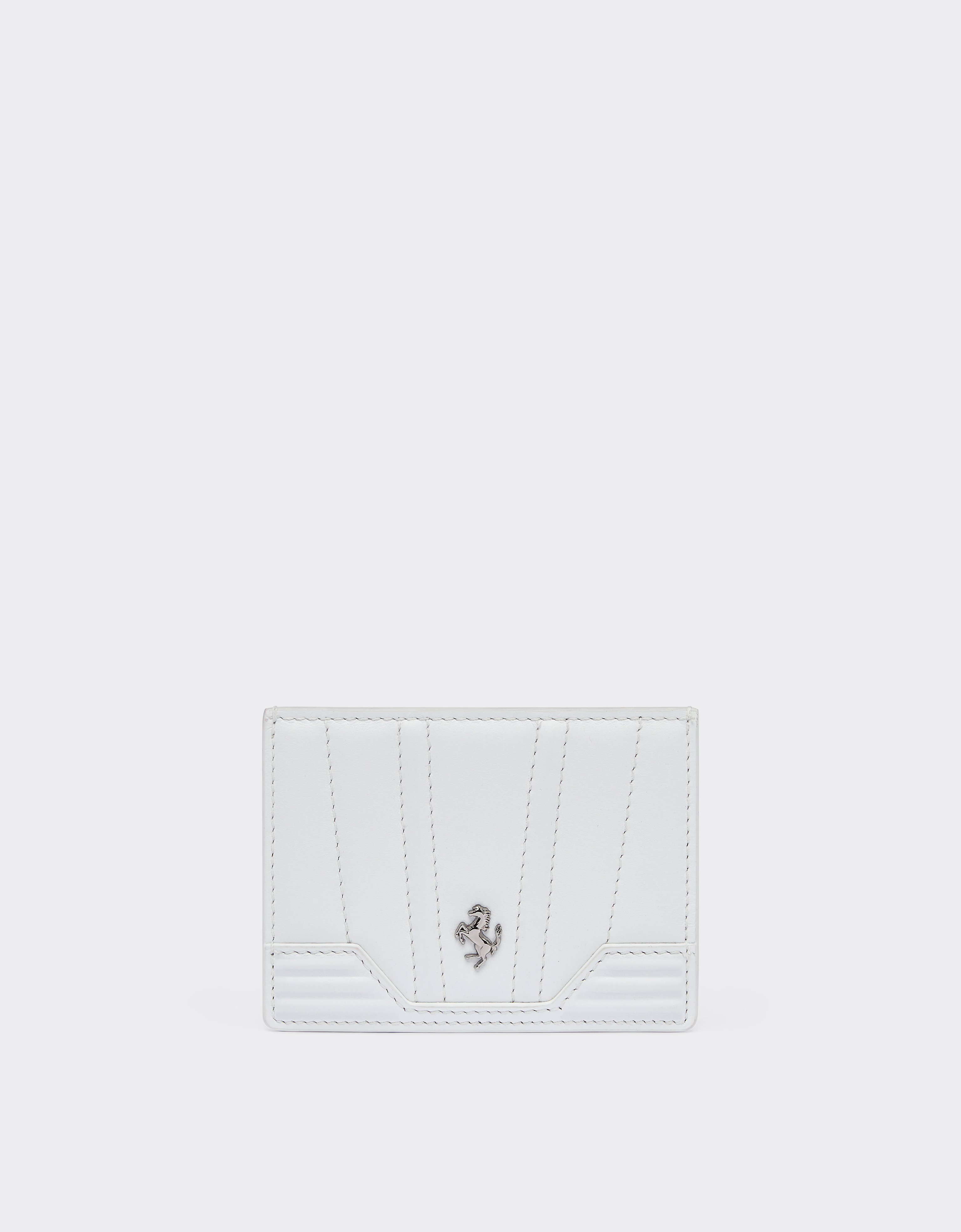 Ferrari Leather Card Holder In Optical White