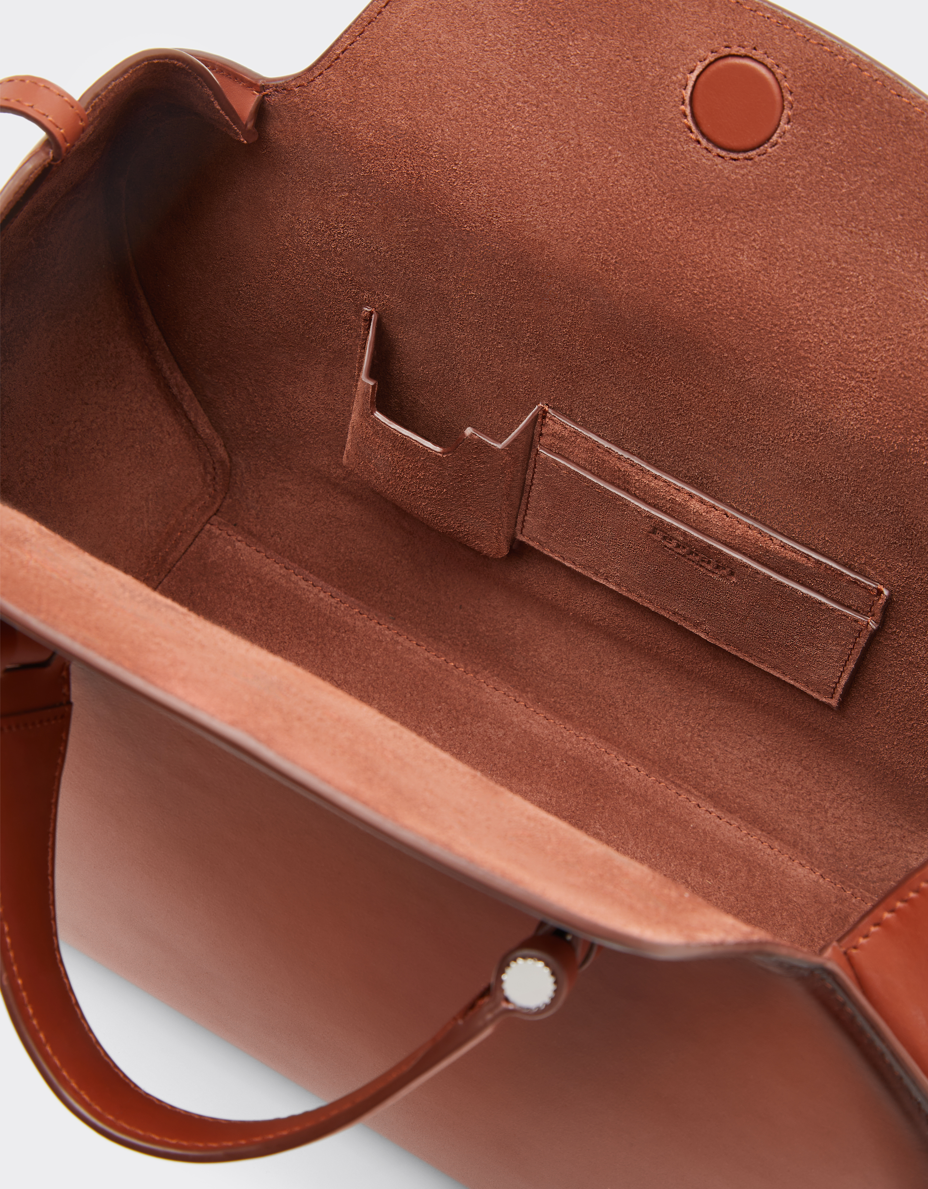Ferrari La Dino Bowling Bag In Gradient Leather In Brown