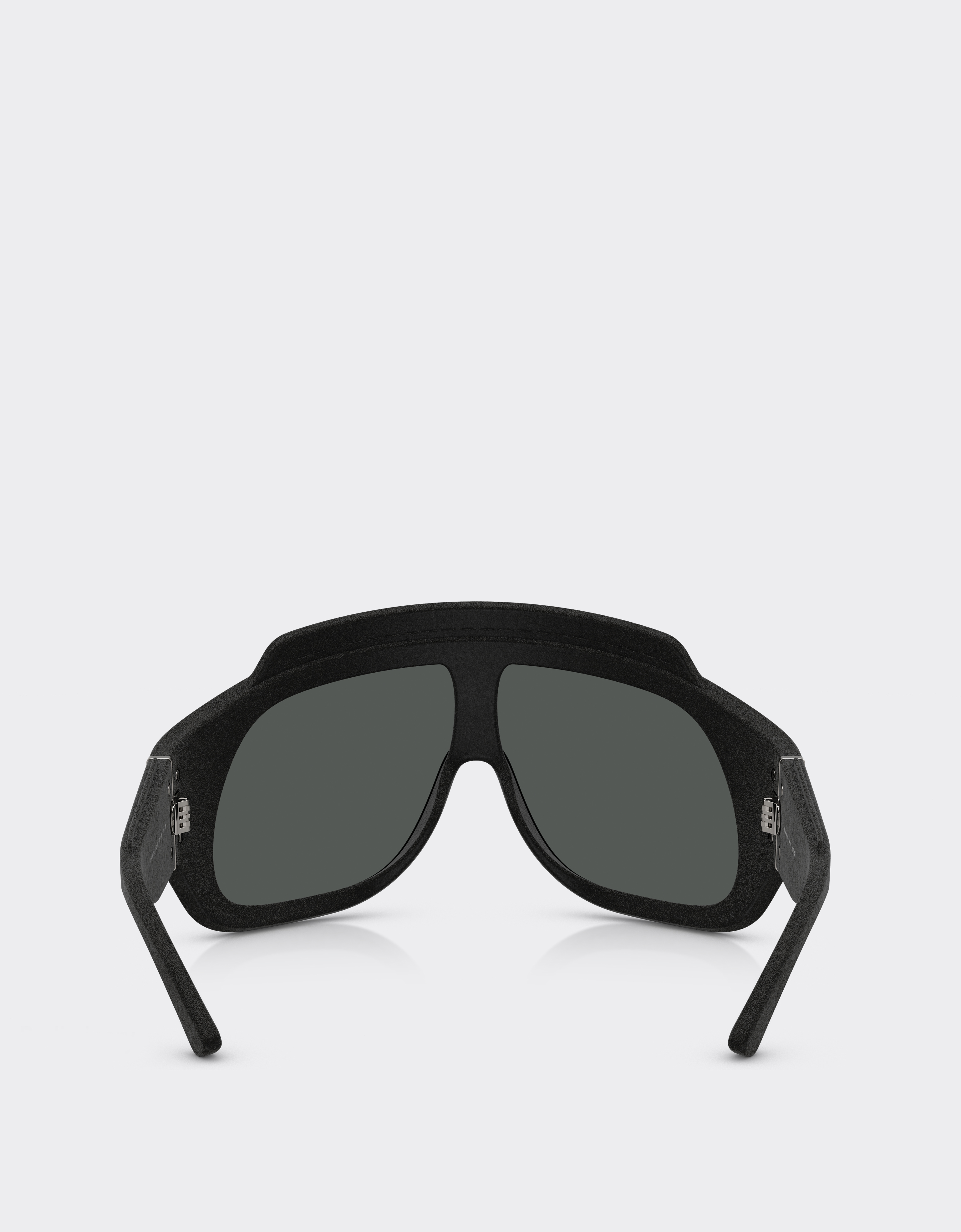 Ferrari Black  Limited Edition Shield Sunglasses In Injected Material And Leather With Dark G In Black