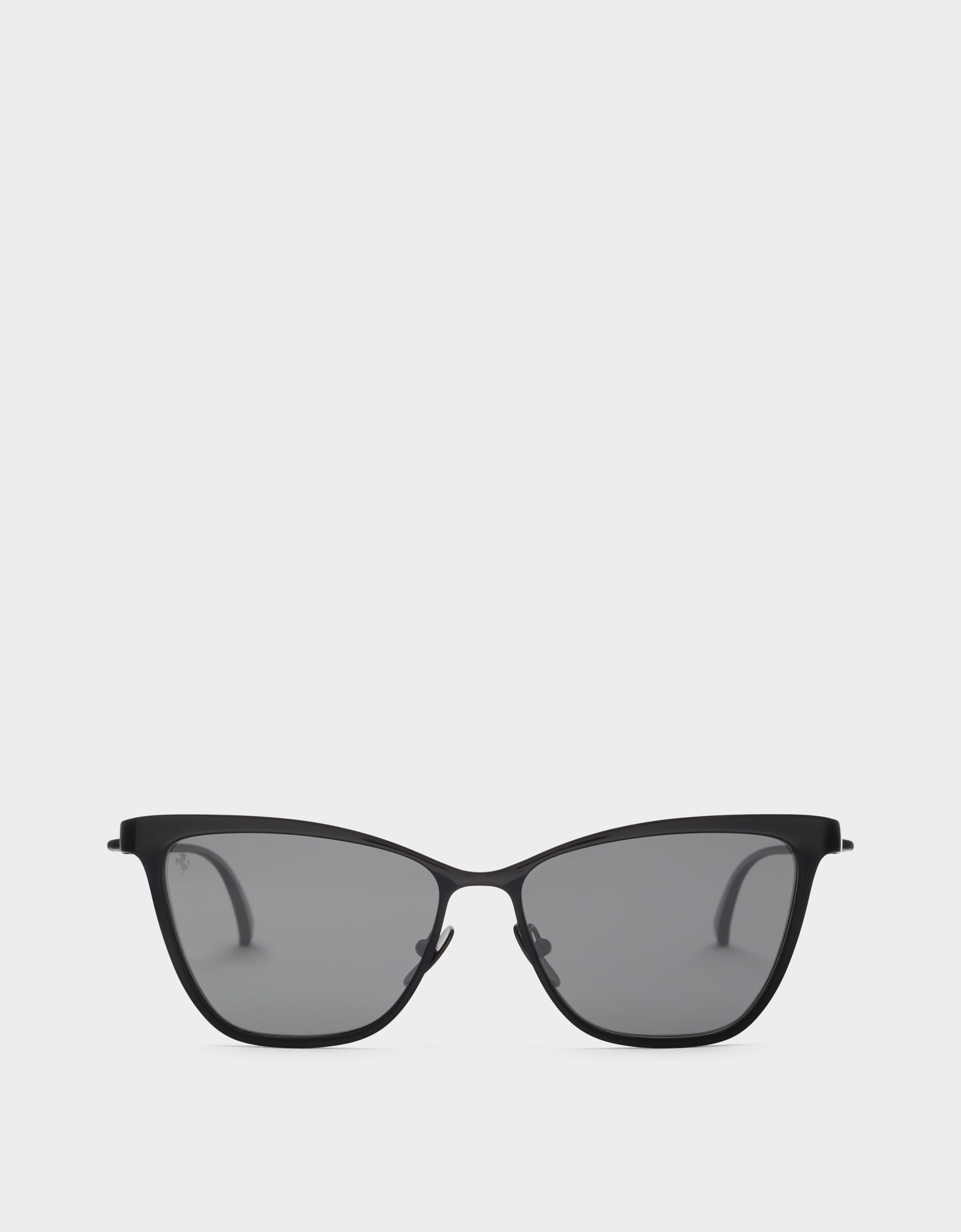 Ferrari Women's Black Matt Sunglasses In Blackmetal With Black Crystal Polarized Lenses - Sunglasses Os