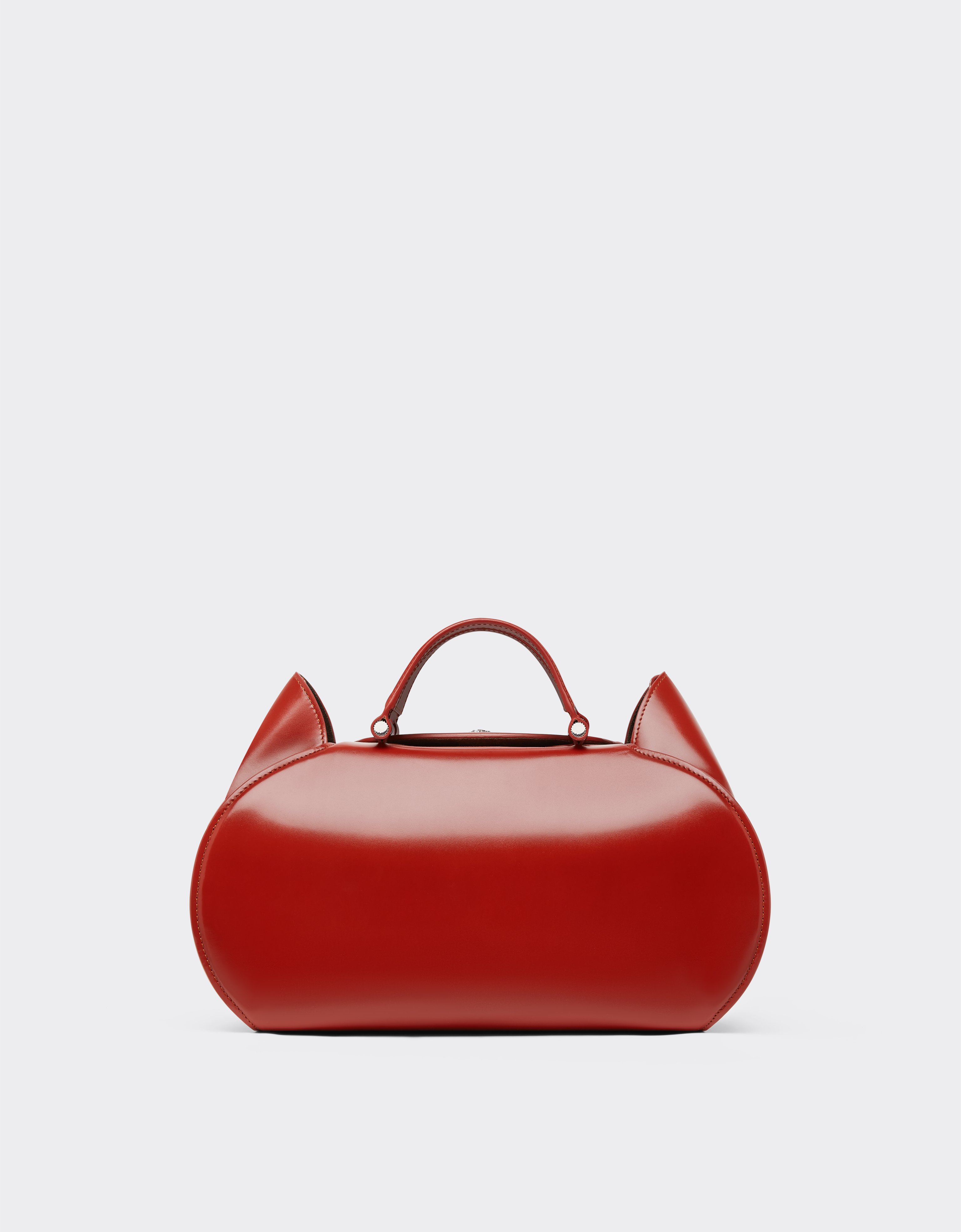 Ferrari Dino Handbag In Shiny Leather In Maison Red
