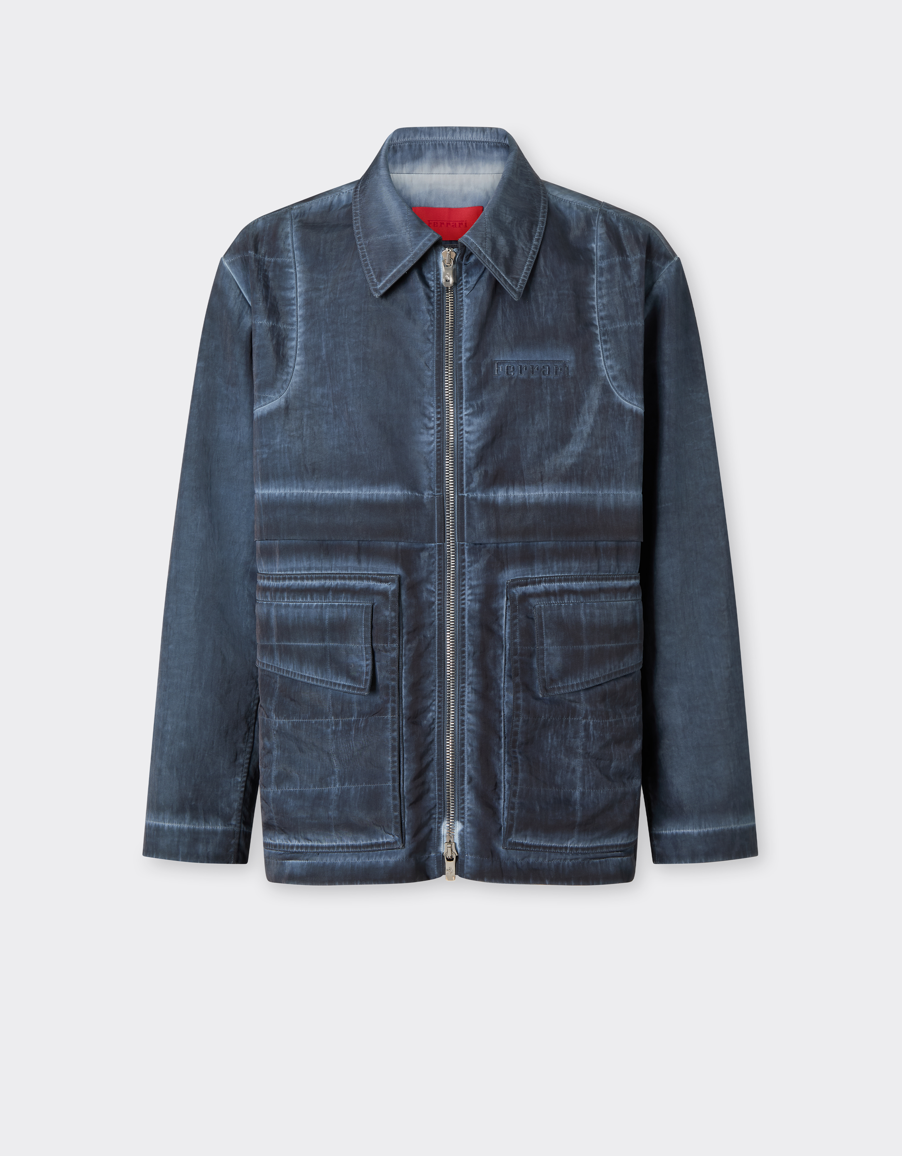 Ferrari Men's Ultramarine Nylon Gabardine Pea Coat - Jackets & Outerwear 46
