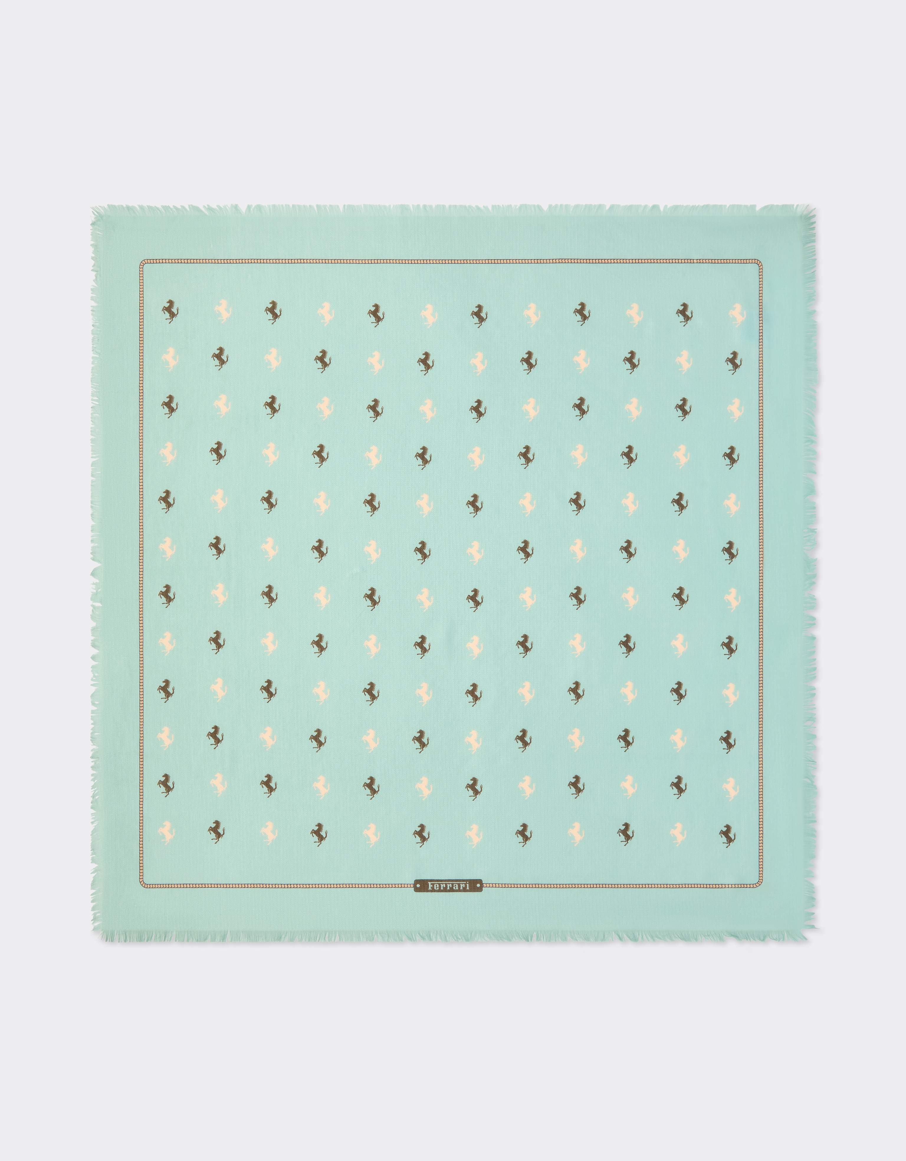 Ferrari Cotton And Silk Twill Scarf In Green