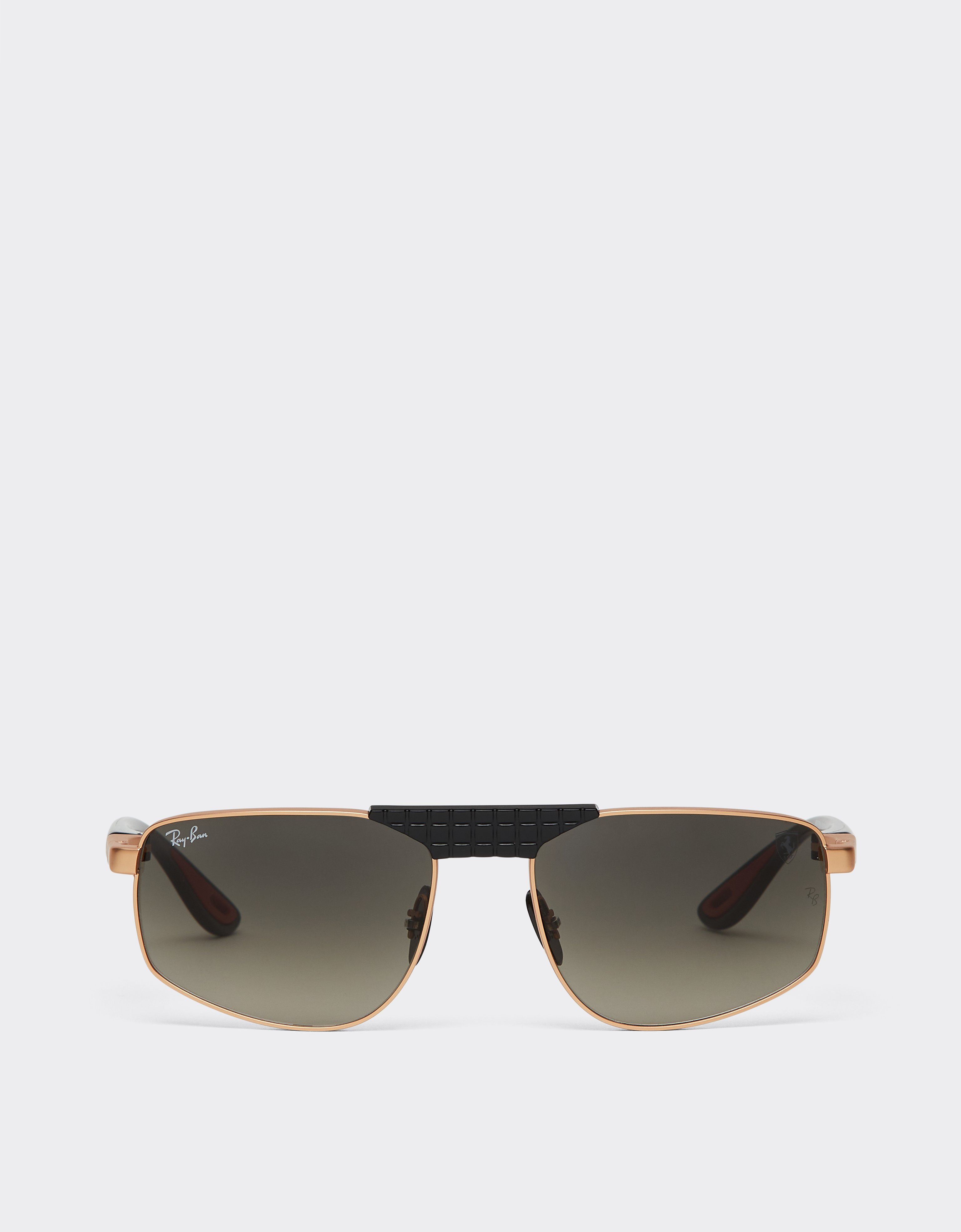 Ferrari Ray-ban For Scuderia  Rb3776m In Rose Gold And Black Metal With Grey Gradient Lenses