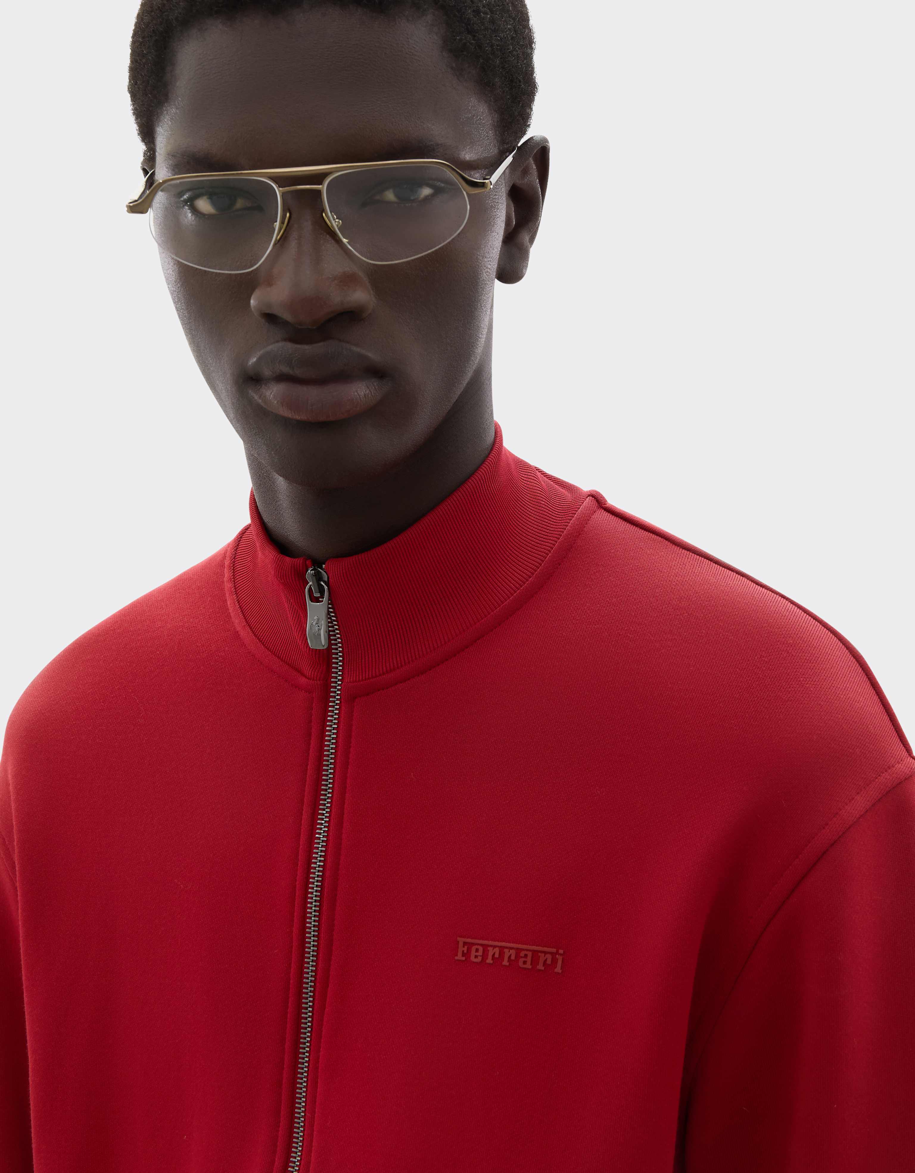 Ferrari Technical Jersey Sweatshirt In Red