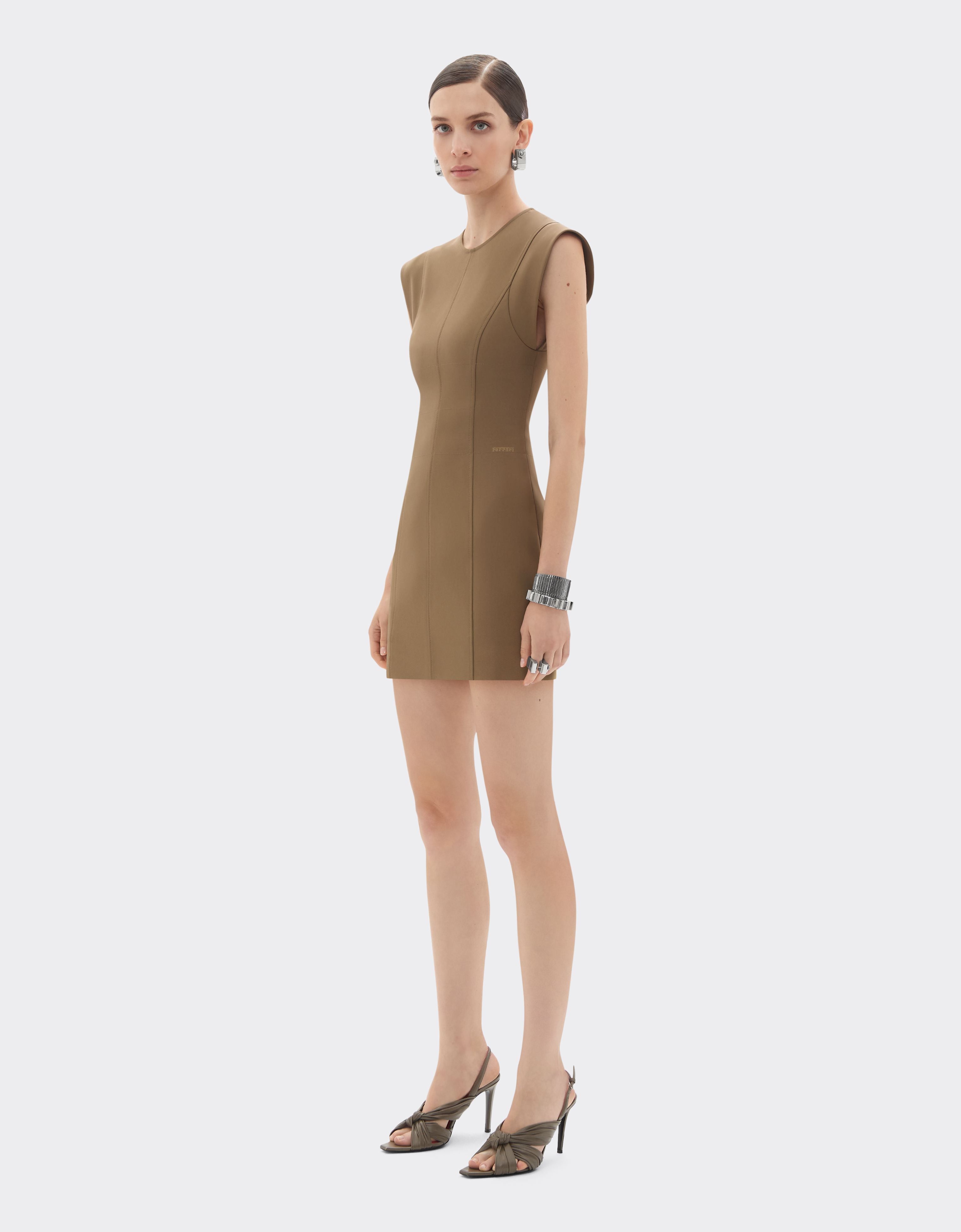  Ferrari Kleid Aus Technischem Baumwollstoff - Female Kleider Khaki Green 38 