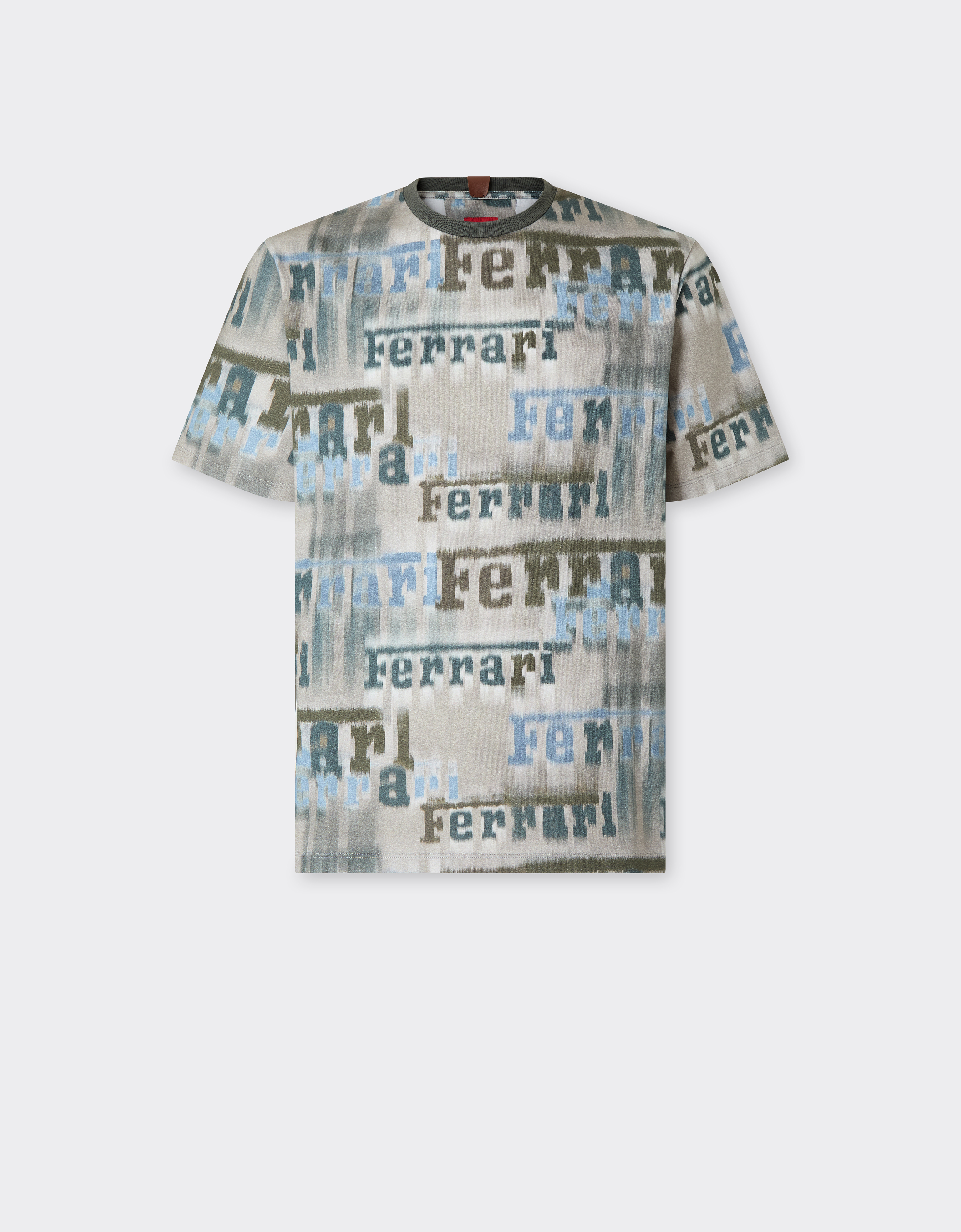 Ferrari T-shirt With Ikat Print In Sand