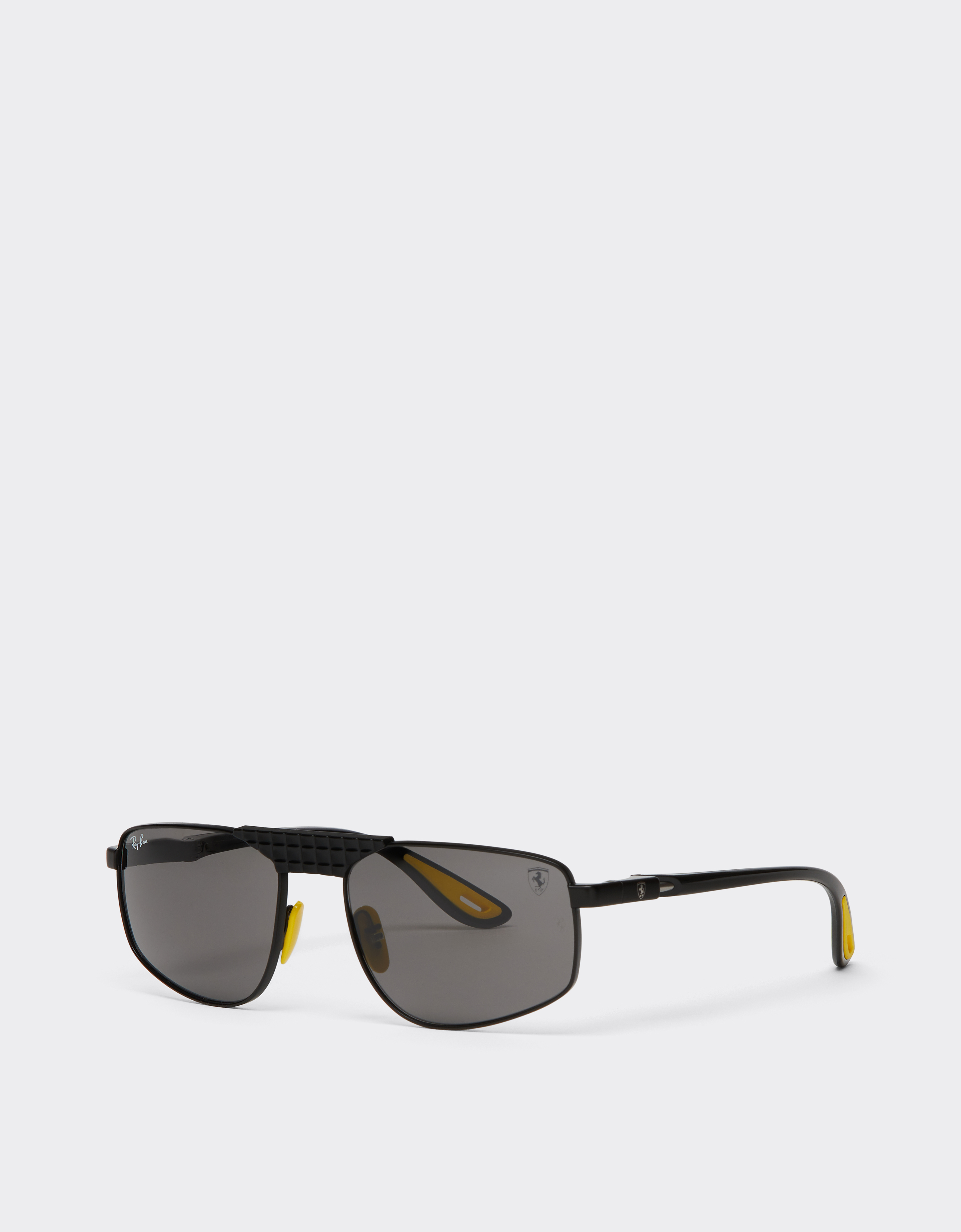 Ferrari Ray-ban For Scuderia  Rb3776m In Matt Black Metal With Dark Grey Lenses In Black