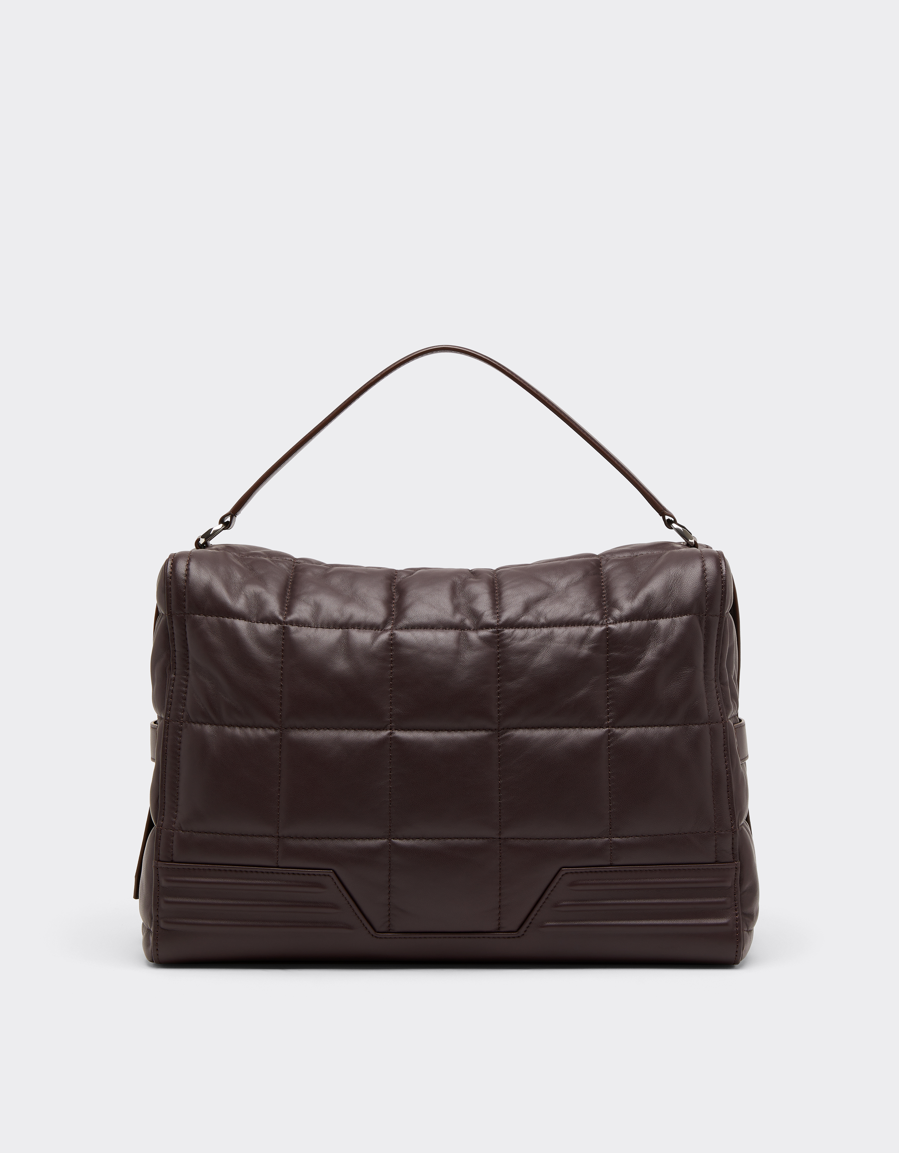 Ferrari Gt Soft Shoulder Bag In Quilted Leather In Brown