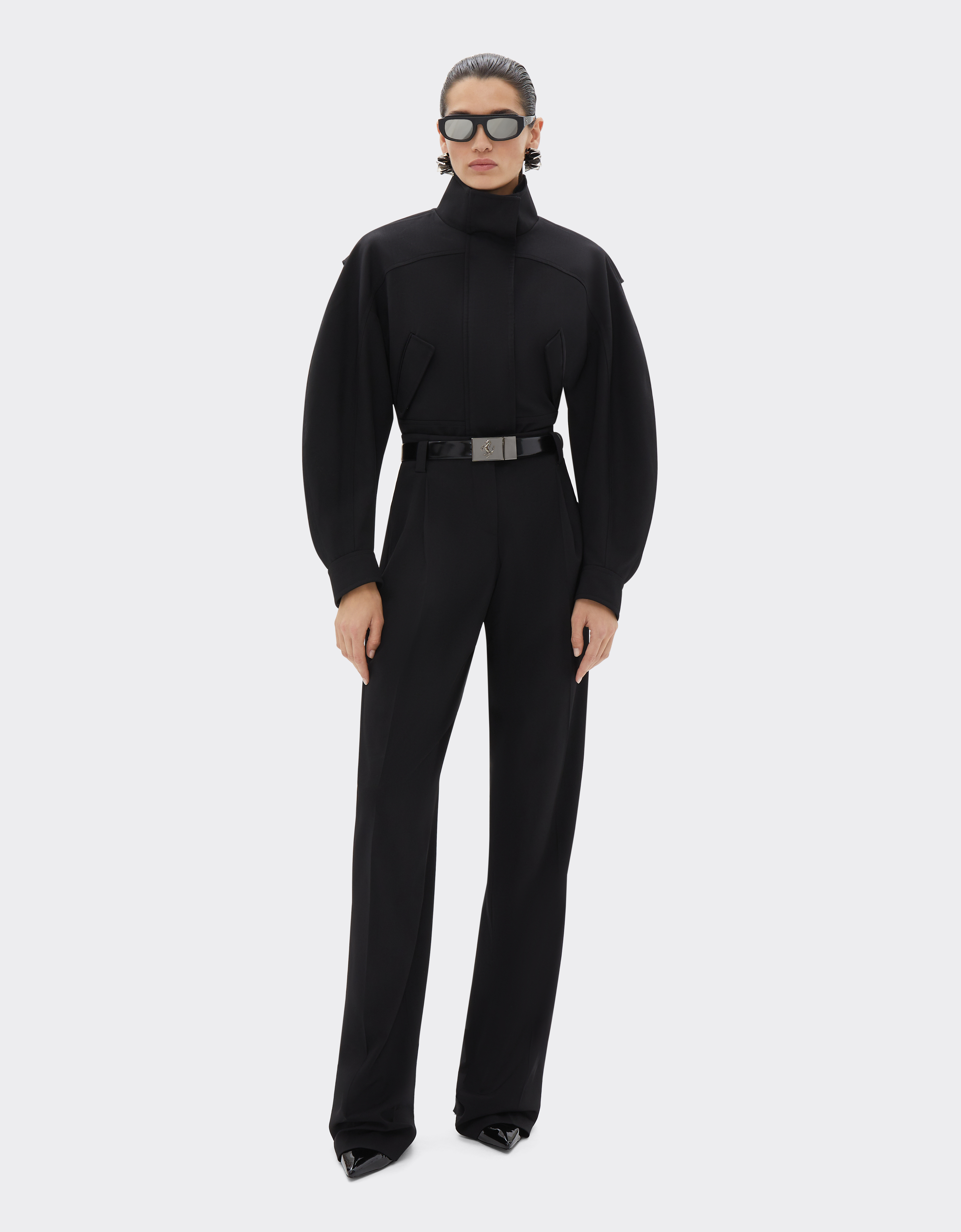 Ferrari Bomber Jacket In Comfort Wool In Black