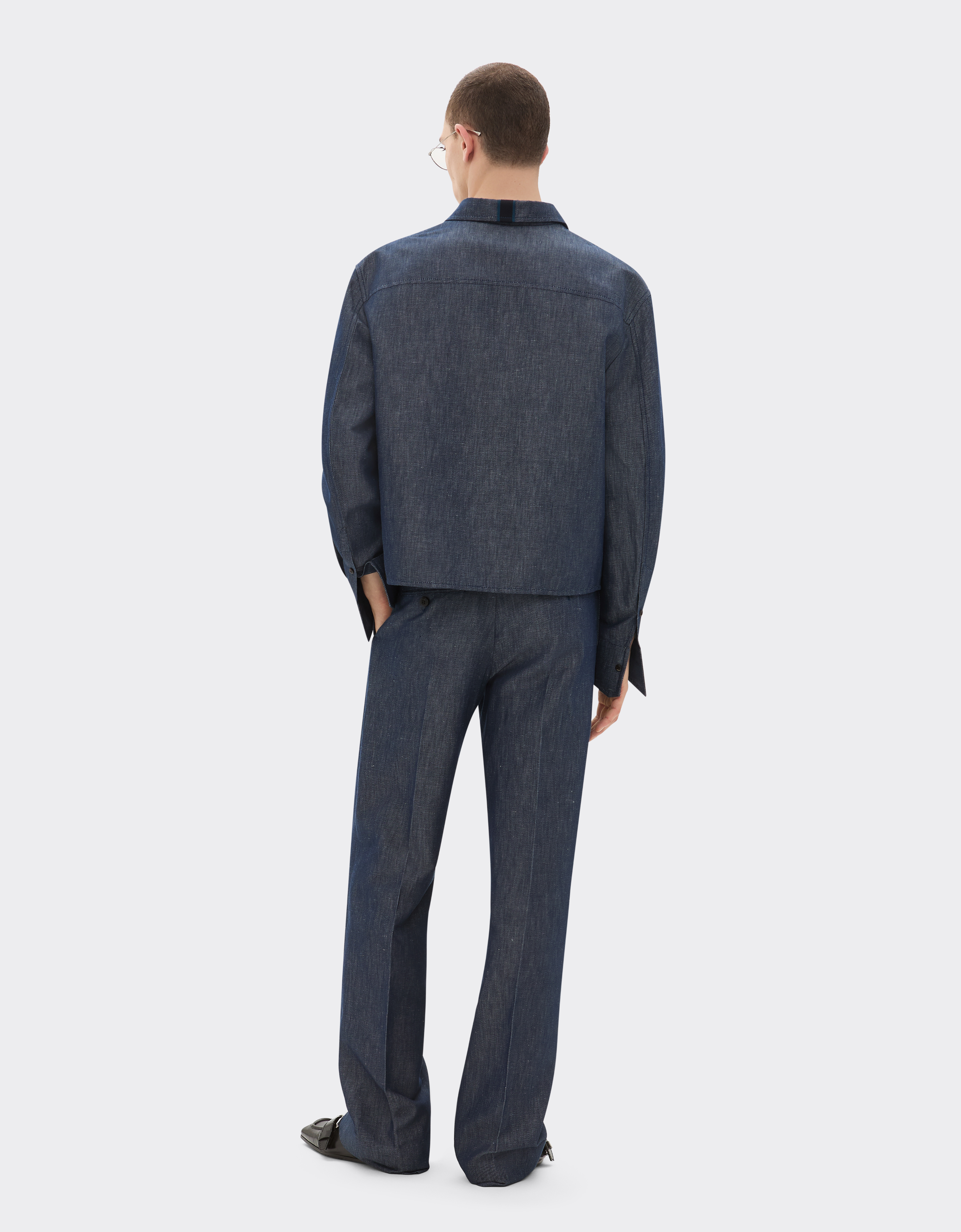 Ferrari Chinos In Denim Effect Tricotine