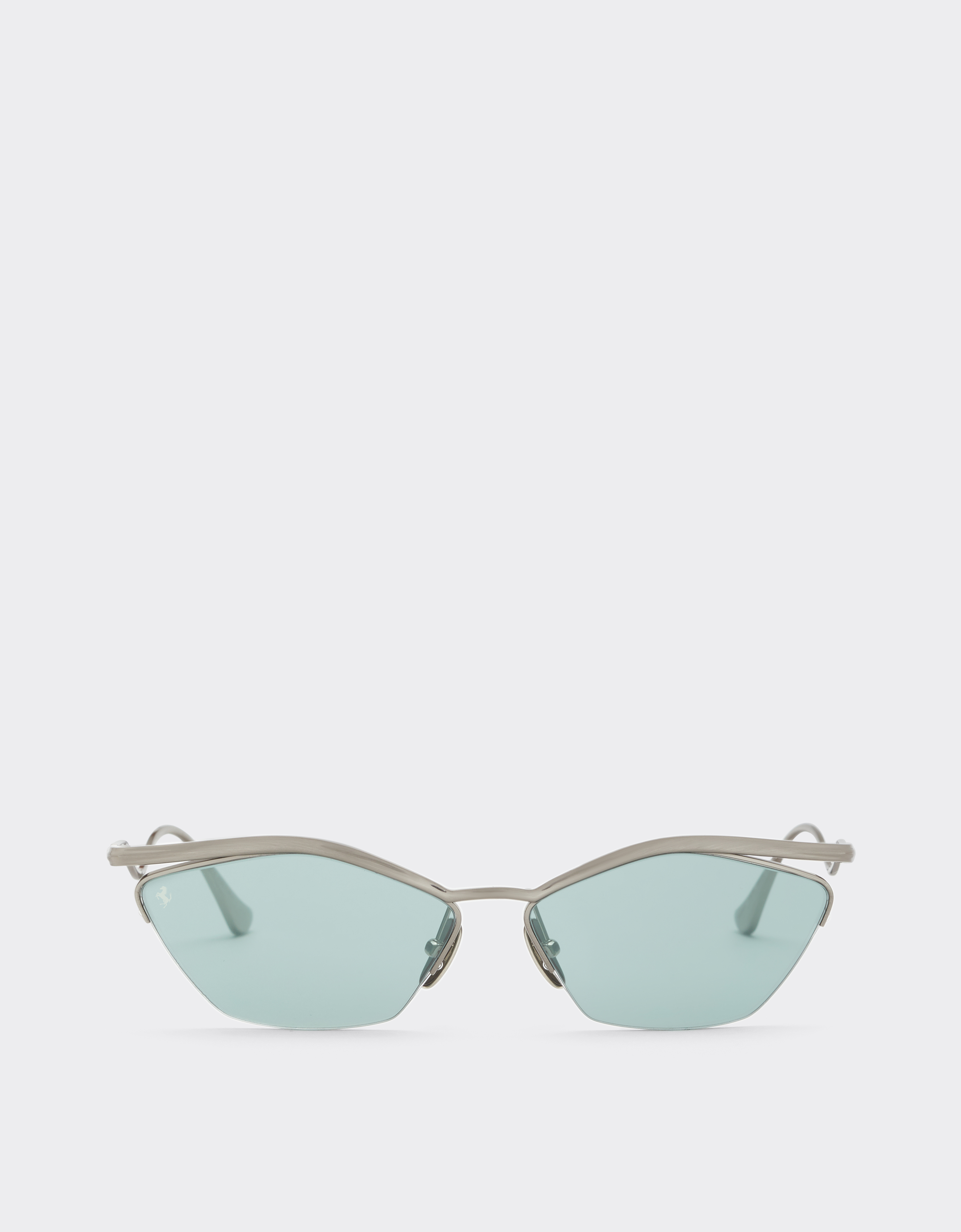 Ferrari Women's Silver Sunglasses In Titanium With Blue Mirrored Lenses - Sunglasses Os